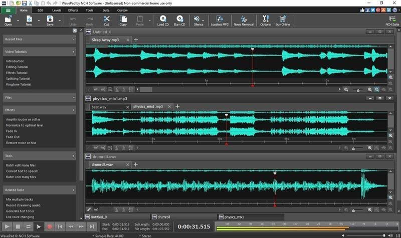 wavepad audio file splitter